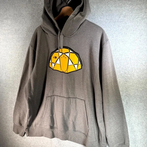 The North Face Geodesic Dome Hoodie Mens 2XL Gray Evolution Tent Graphic Geodome